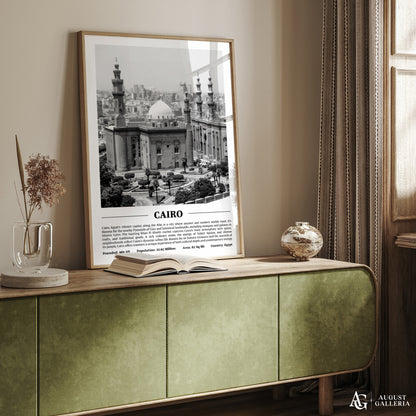 Cairo Black & White City Print