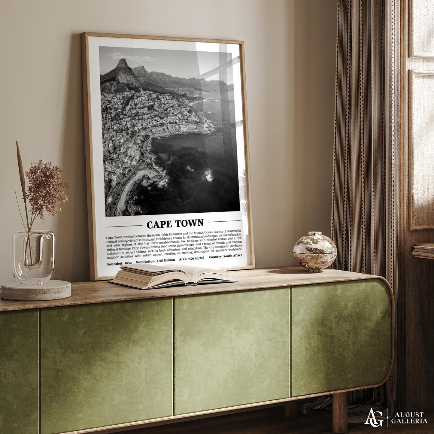 Cape Town Black & White City Print