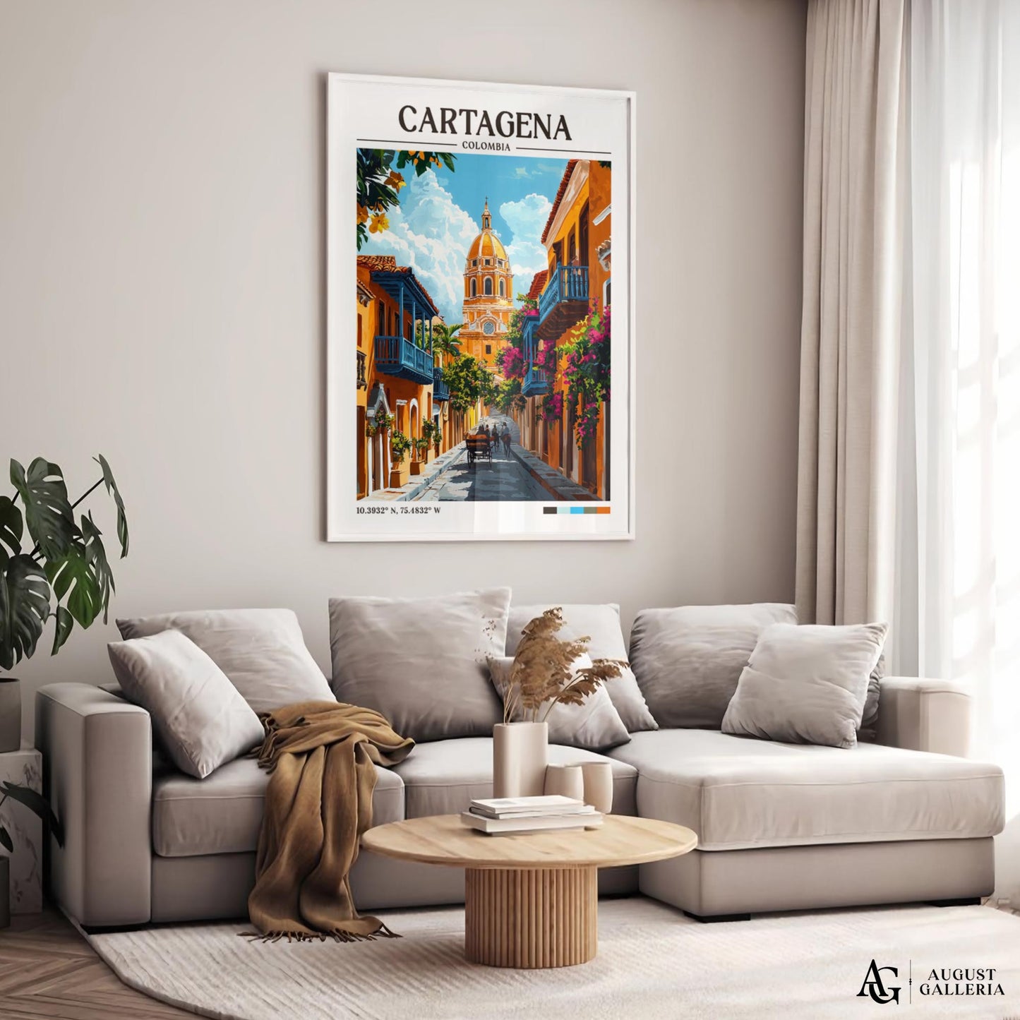 Cartagena Colombia Retro Travel Print