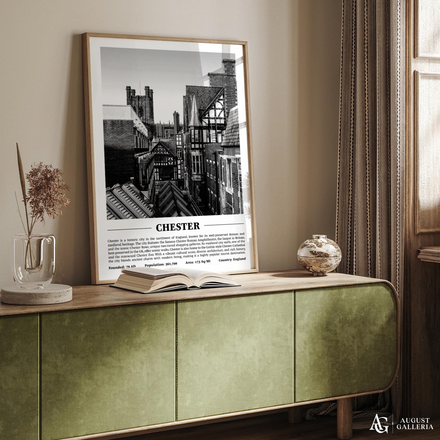 Chester Black & White City Print