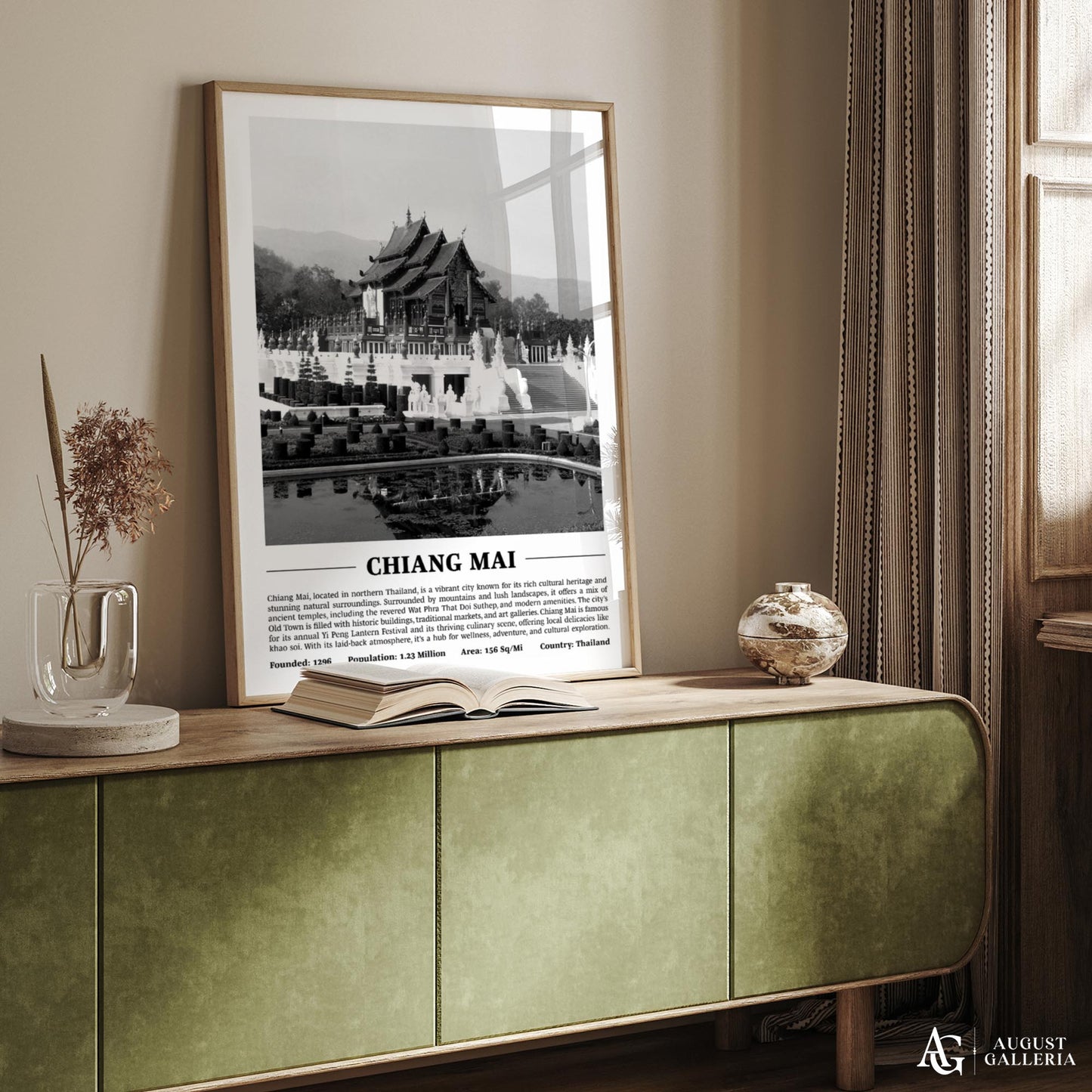 Chiang Mai Black & White City Print