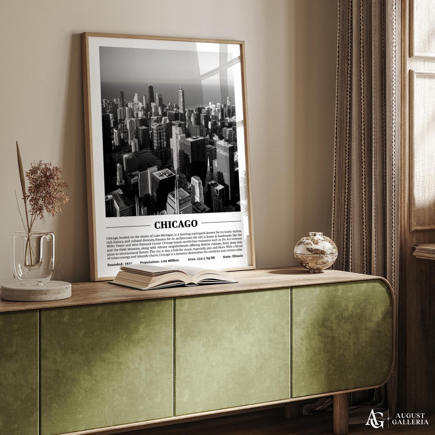 Chicago Black & White City Print