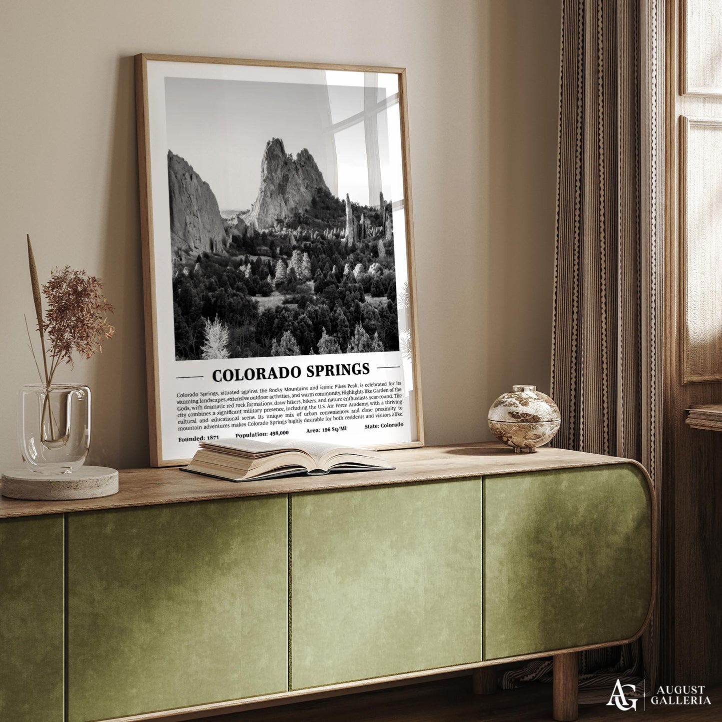 Colorado Springs Black & White City Print