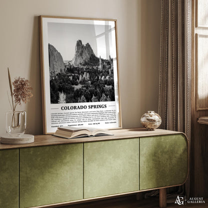 Colorado Springs Black & White City Print
