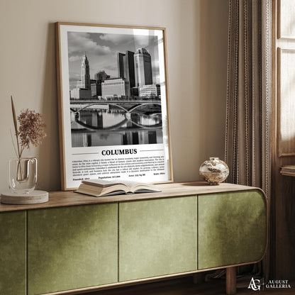 Columbus Black & White City Print