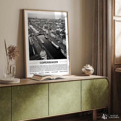 Copenhagen Black & White City Print