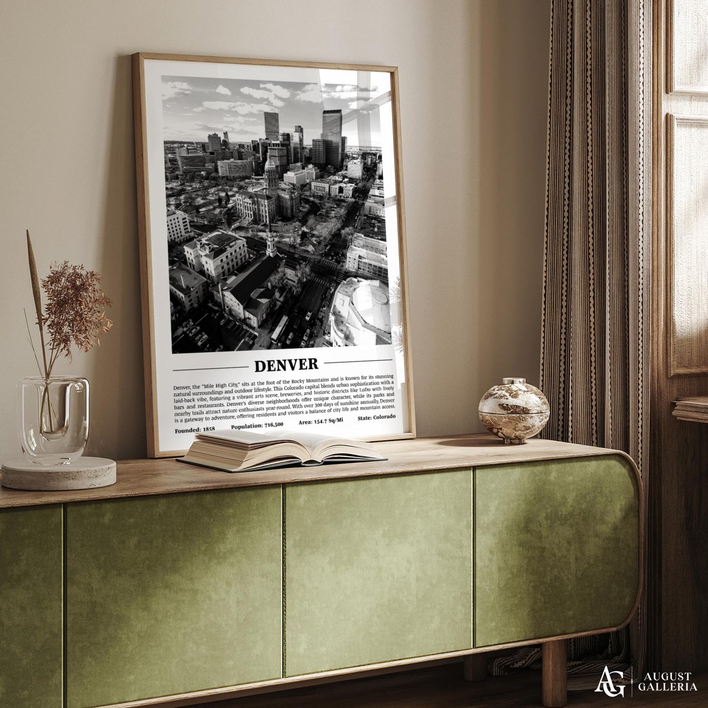 Denver Black & White City Print