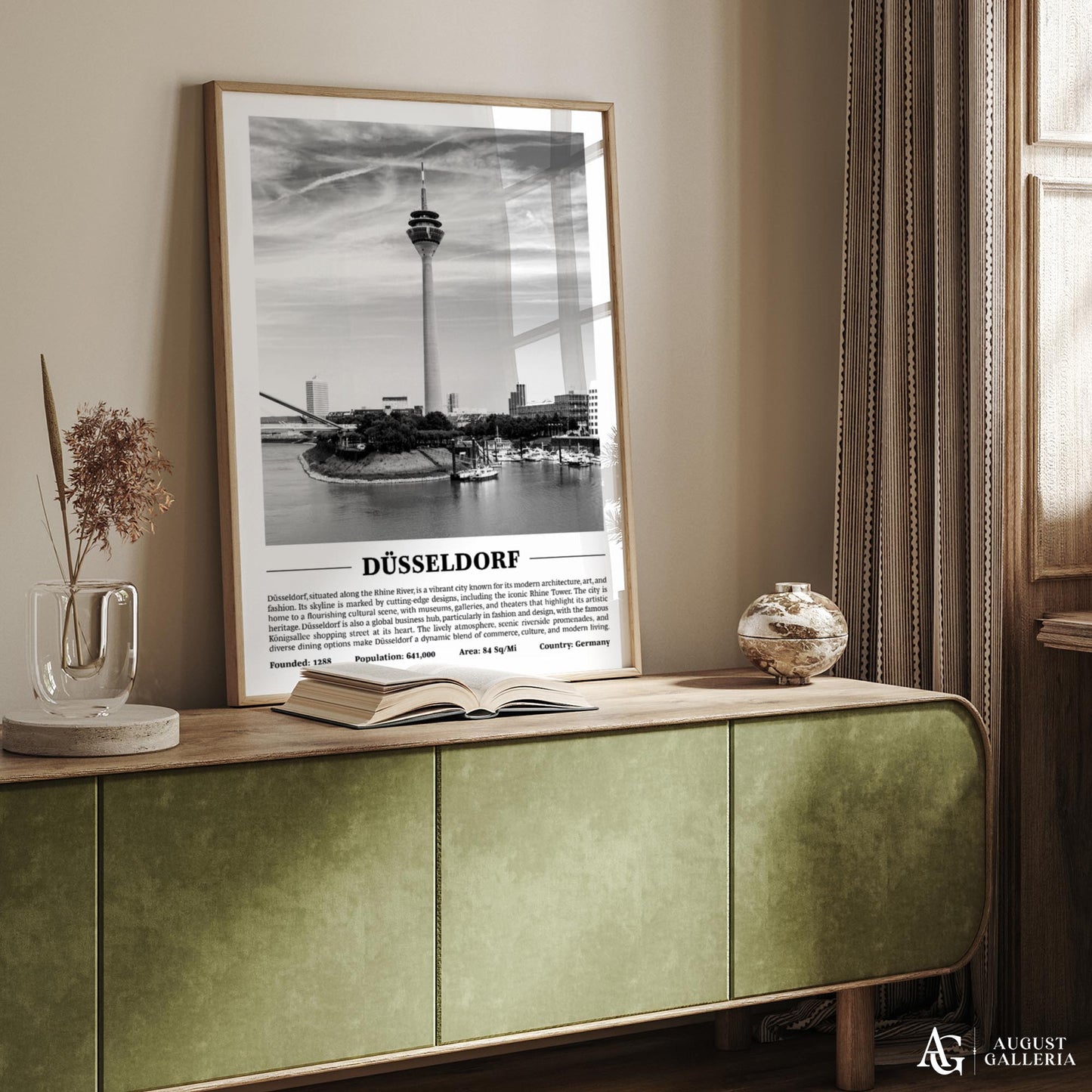 Düsseldorf Black & White City Print