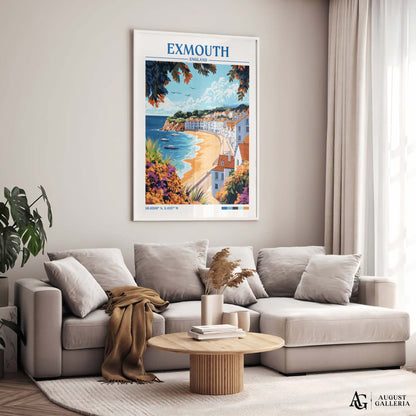 Exmouth England Retro Travel Print