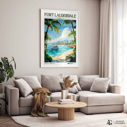 Fort Lauderdale Florida Retro Travel Print