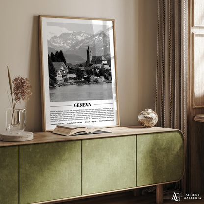 Geneva Black & White City Print