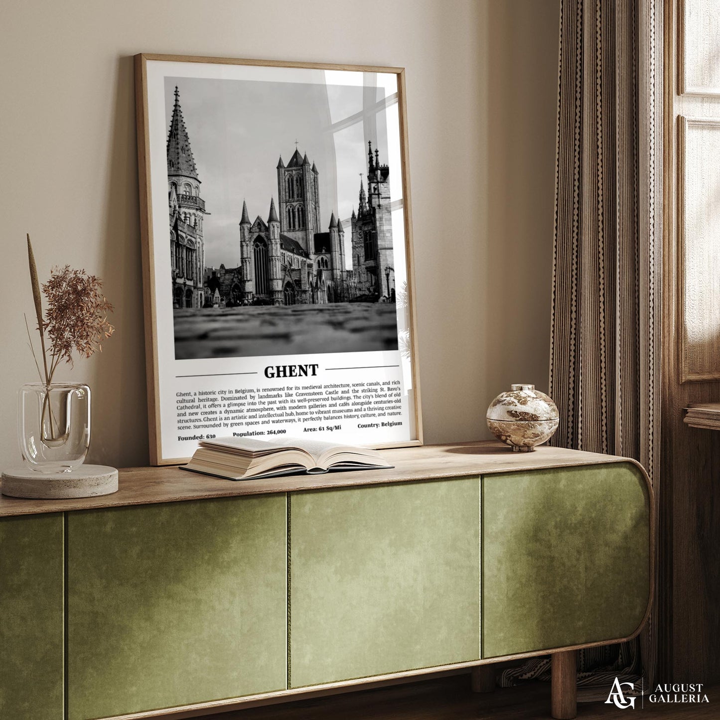 Ghent Black & White City Print