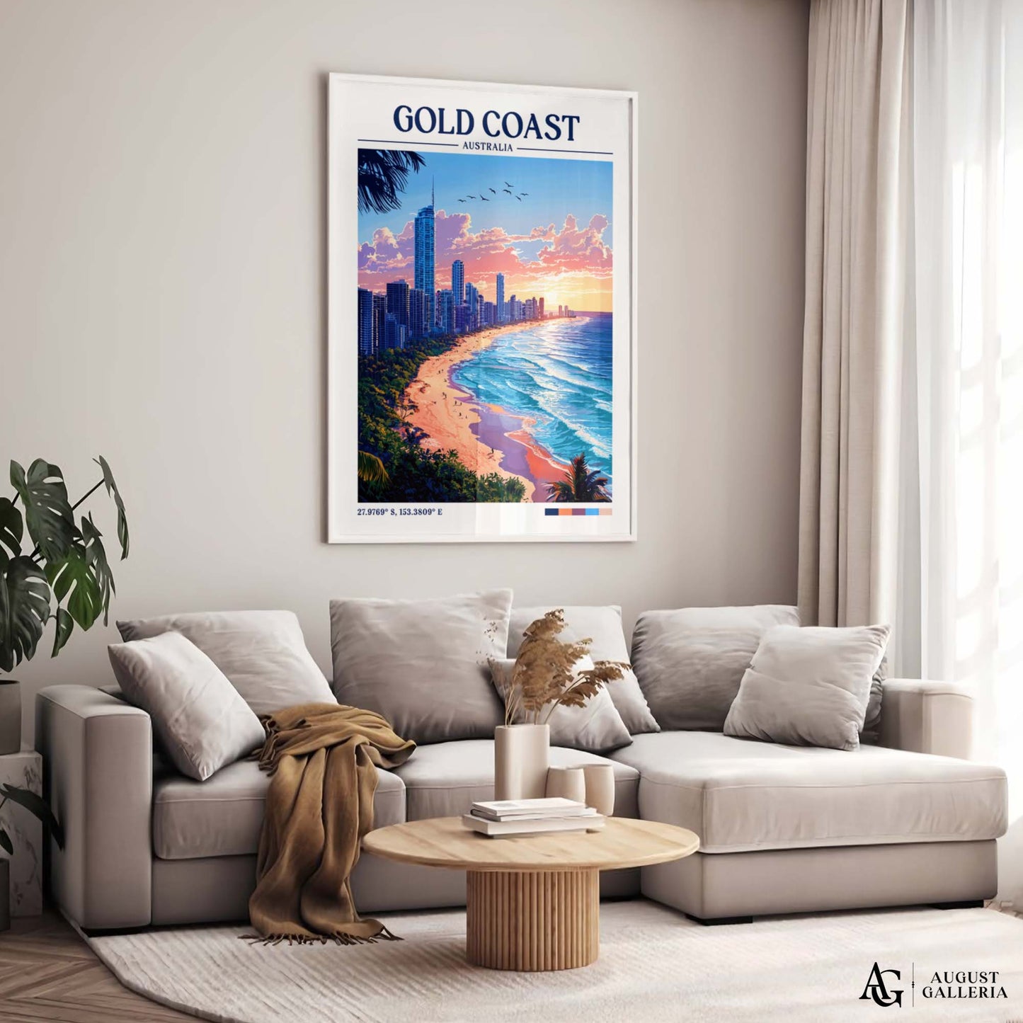 Gold Coast Australia Retro Travel Print