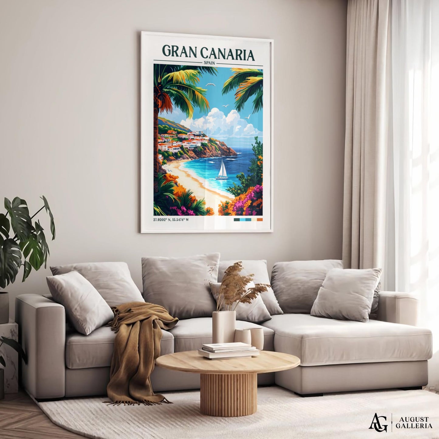 Gran Canaria Retro Travel Print