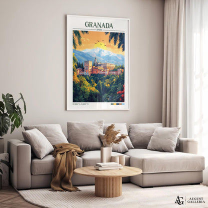 Granada Spain Retro Travel Print