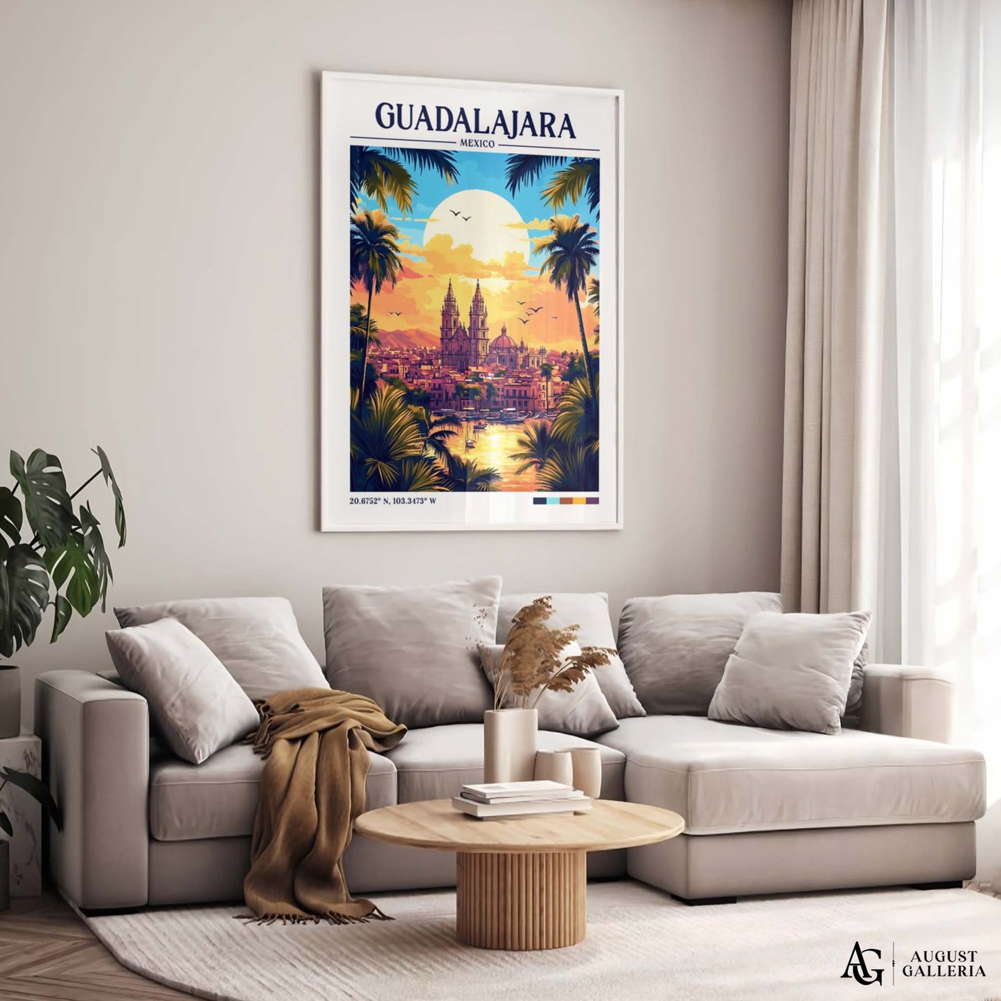 Guadalajara Mexico Retro Travel Print