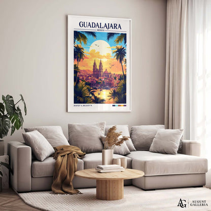 Guadalajara Mexico Retro Travel Print