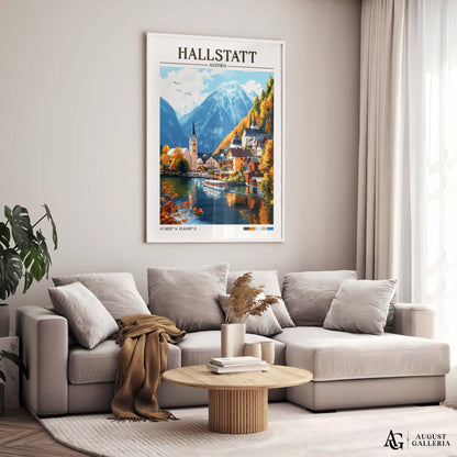 Hallstatt Austria Retro Travel Print