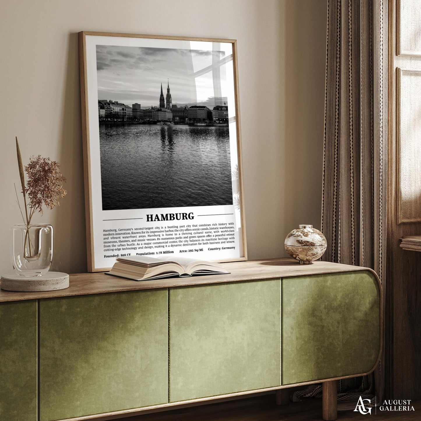 Hamburg Black & White City Print