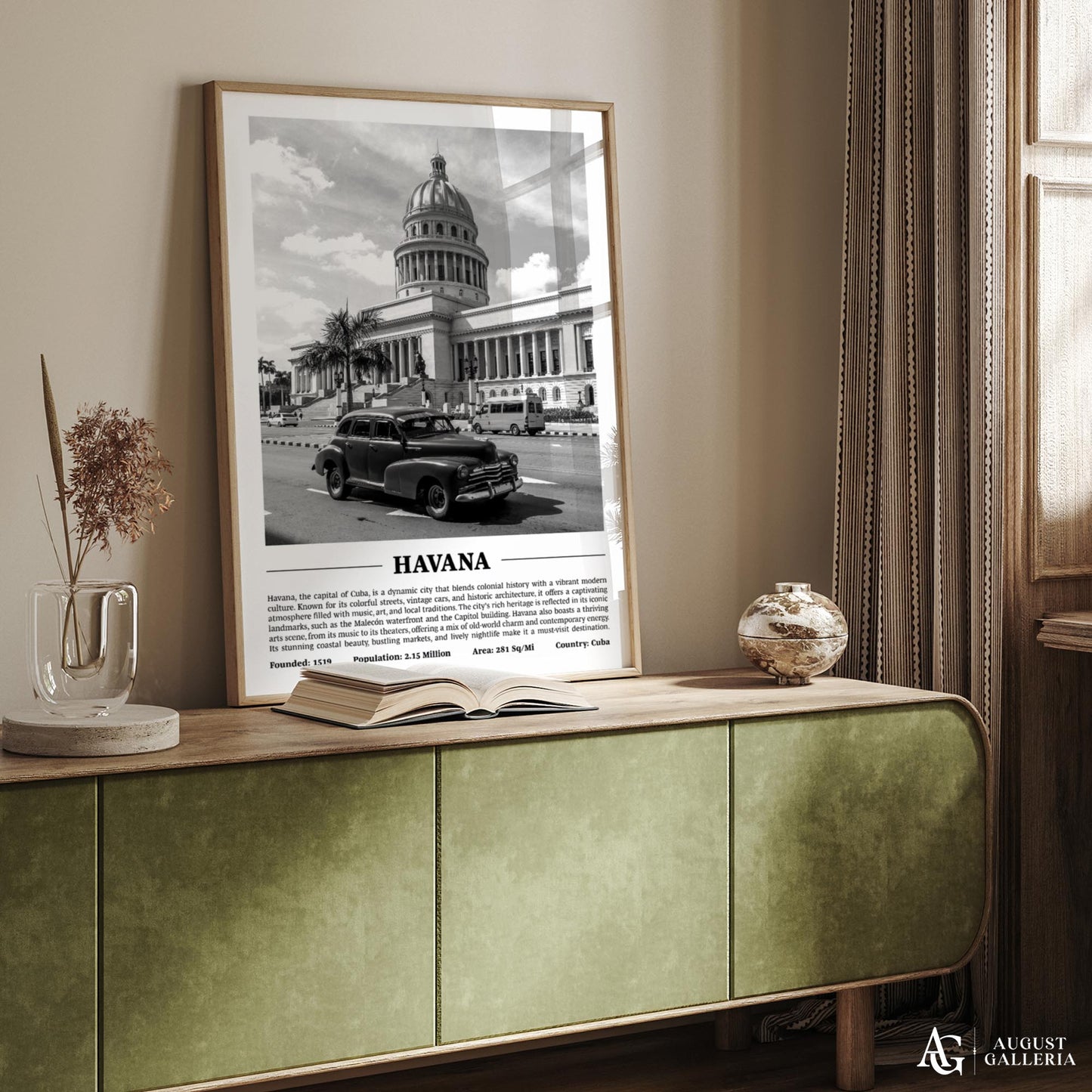 Havana Black & White City Print