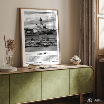 Helsinki Black & White City Print