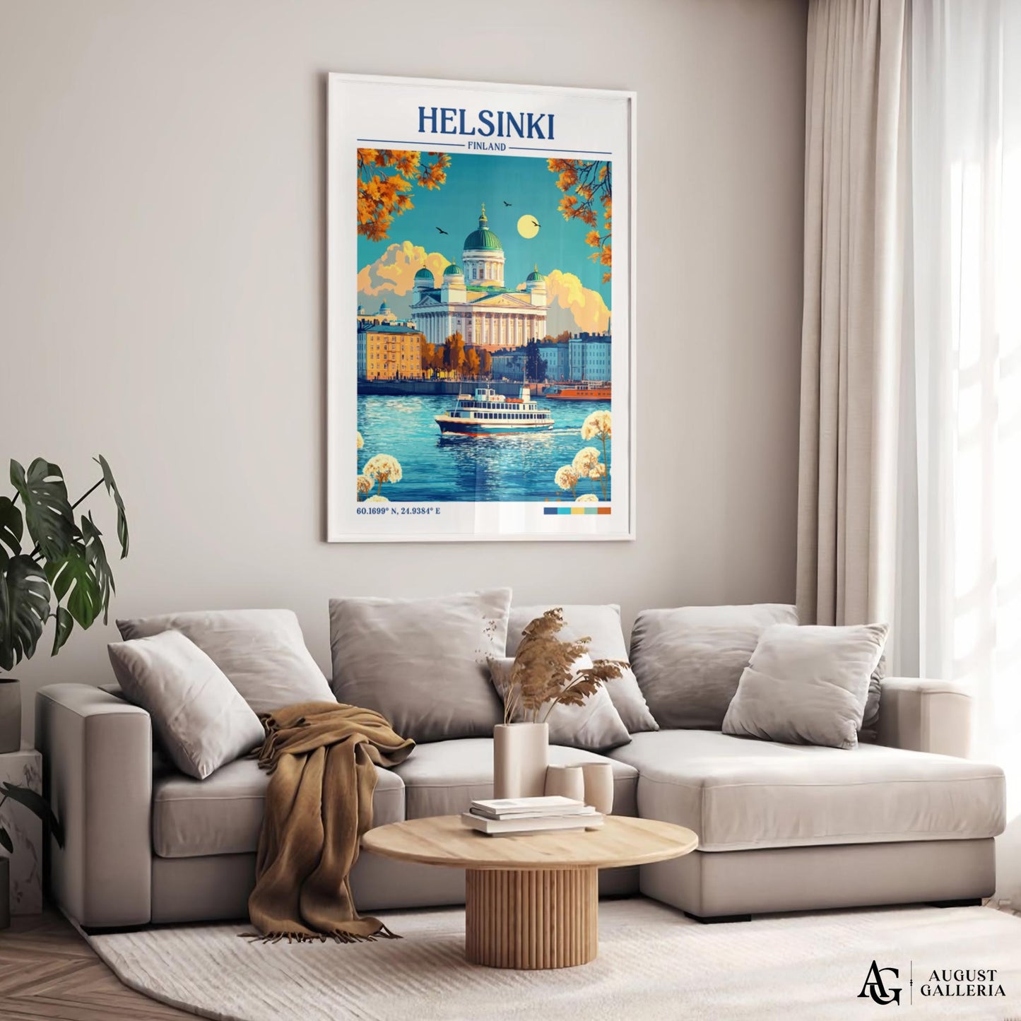 Helsinki Finland Retro Travel Print