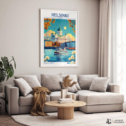 Helsinki Finland Retro Travel Print