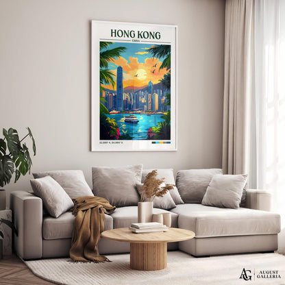 Hong Kong Retro Travel Print