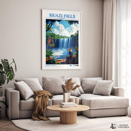 Iguazu Falls Retro Travel Print