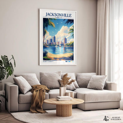 Jacksonville Florida Retro Travel Print
