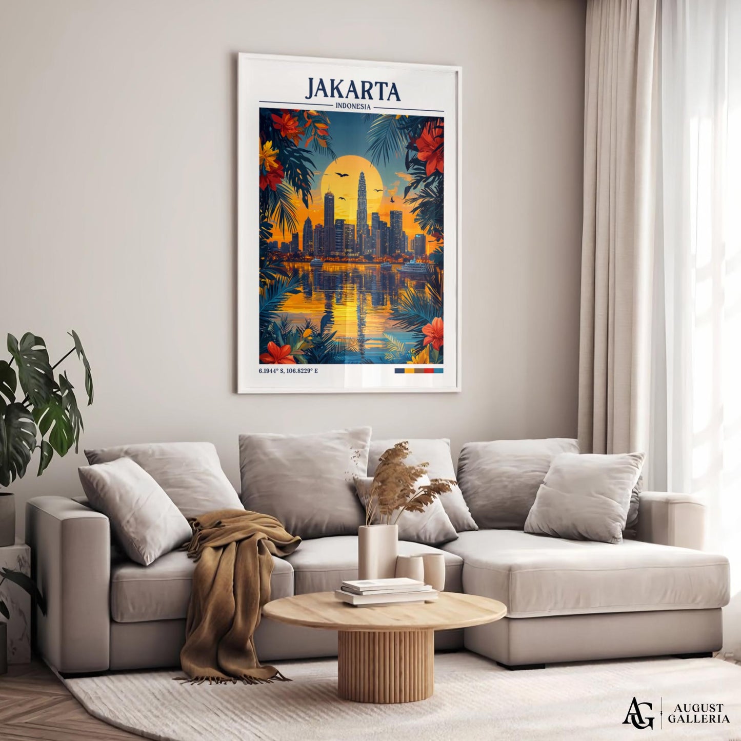 Jakarta Indonesia Retro Travel Print