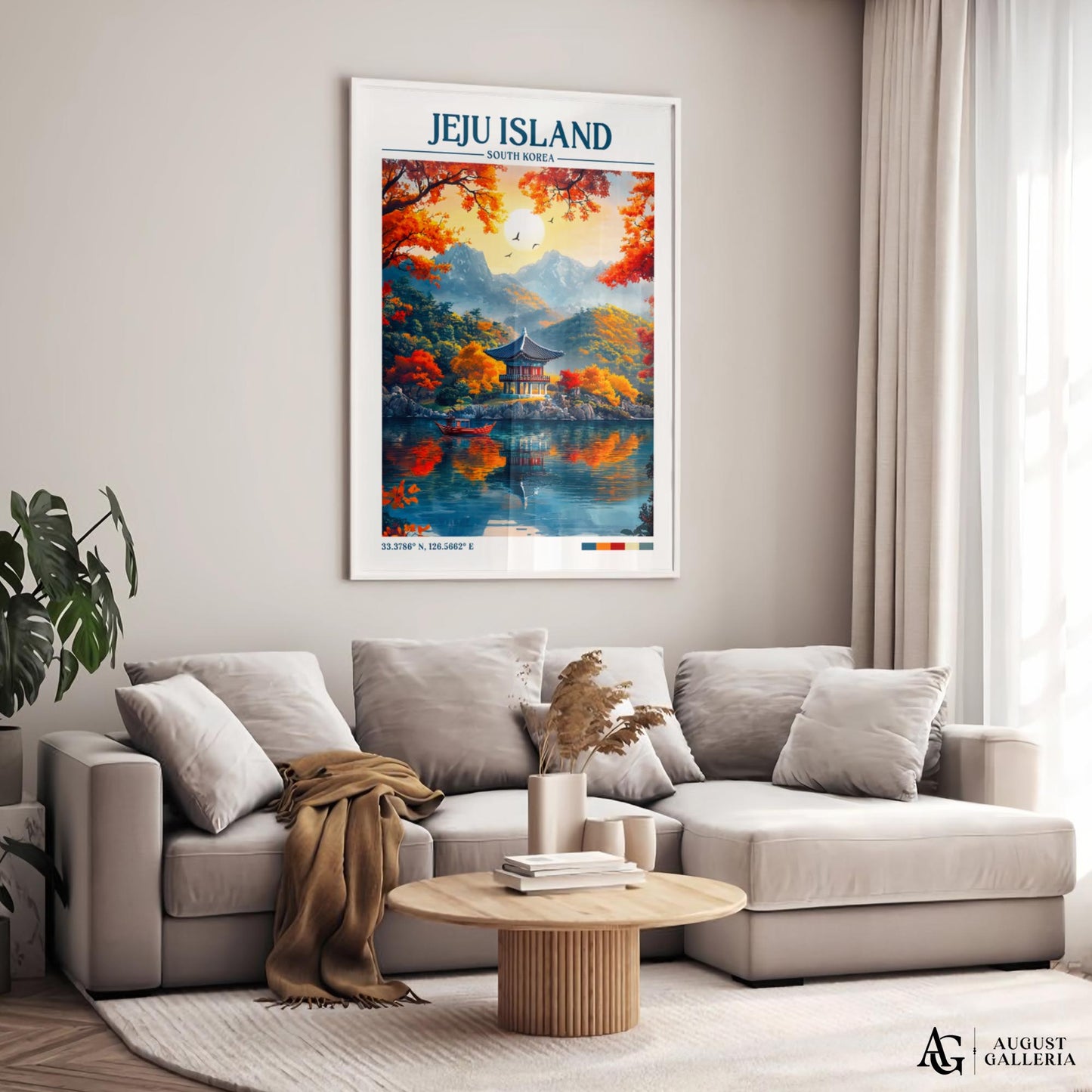 Jeju Island South Korea Retro Travel Print