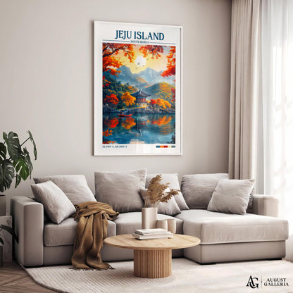 Jeju Island South Korea Retro Travel Print