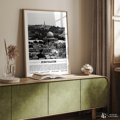 Jerusalem Black & White City Print