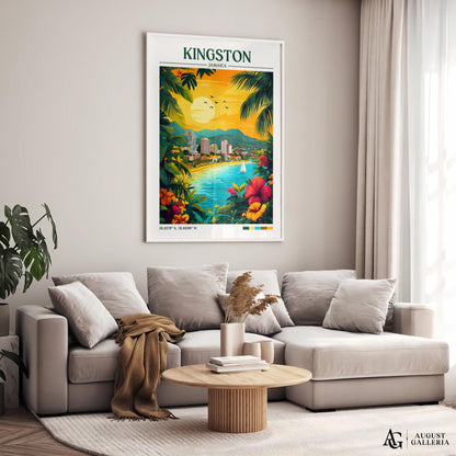 Kingston Jamaica Retro Travel Print