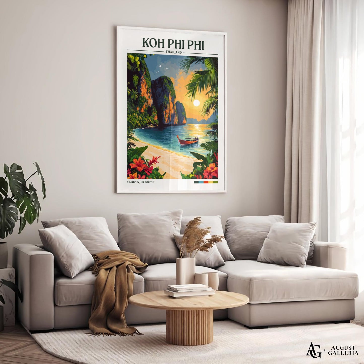 Koh Phi Phi Retro Travel Print