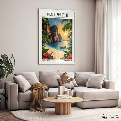 Koh Phi Phi Retro Travel Print