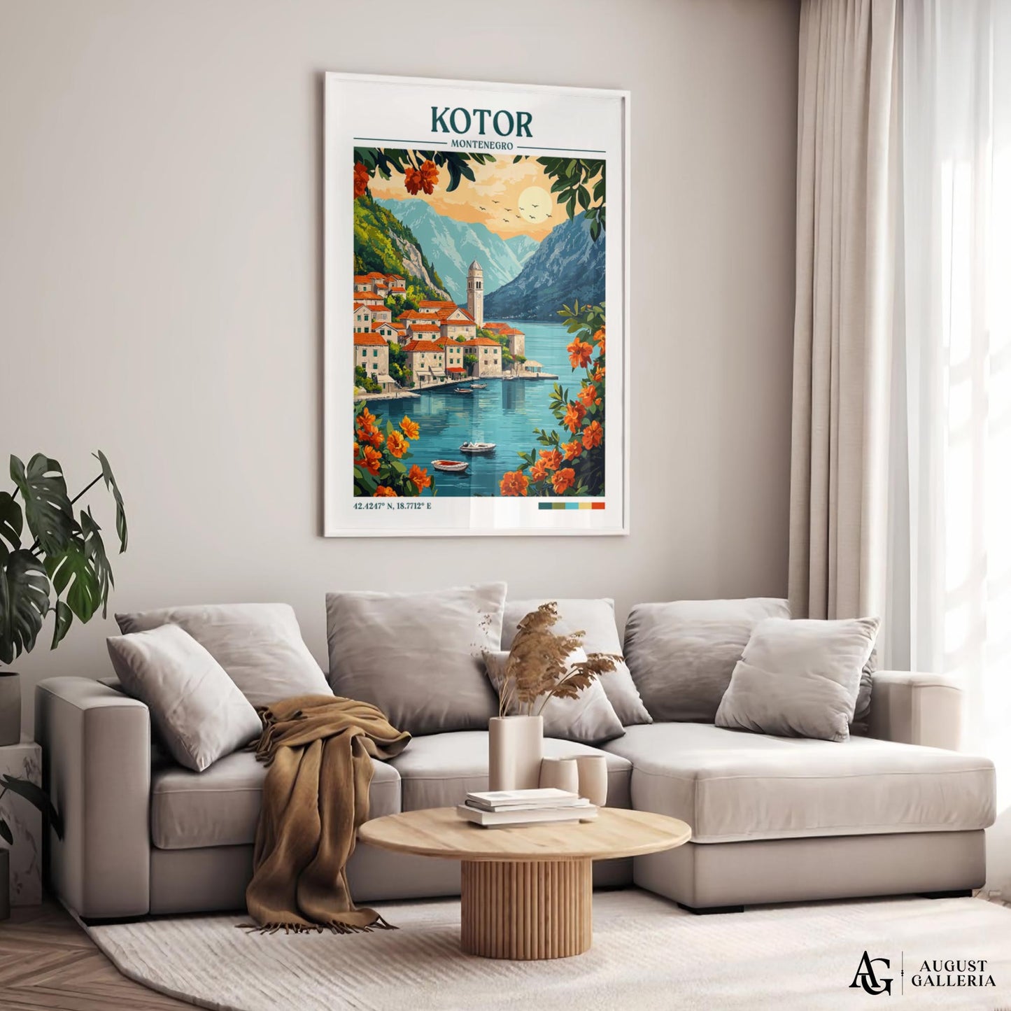 Kotor Montenegro Retro Travel Print