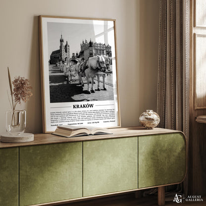 Kraków Black & White City Print