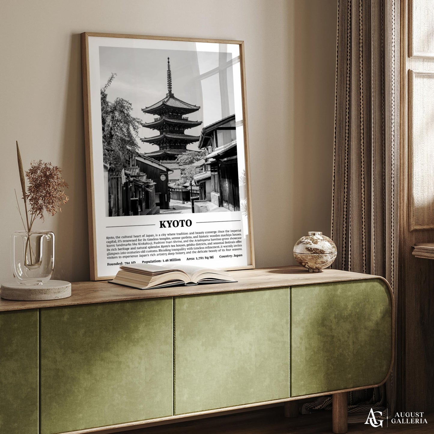 Kyoto Black & White City Print