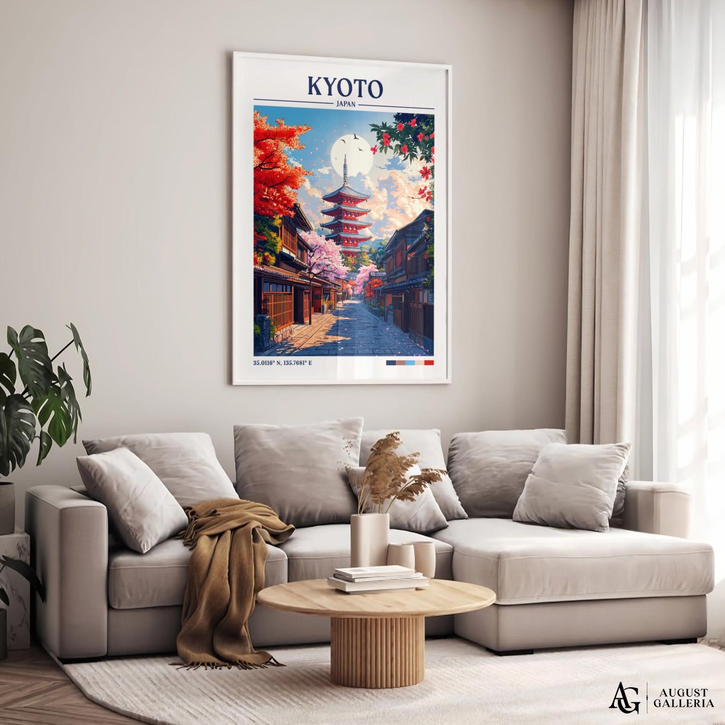 Kyoto Japan Retro Travel Print