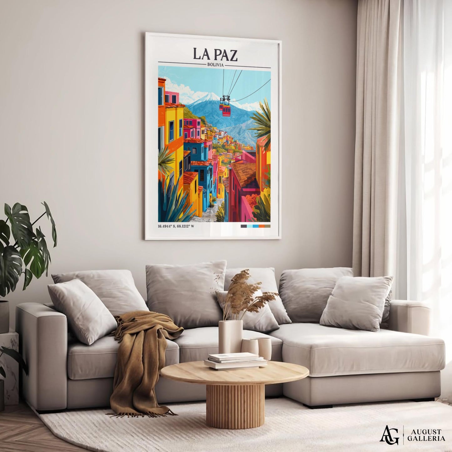 La Paz Bolivia Retro Travel Print