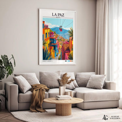La Paz Bolivia Retro Travel Print