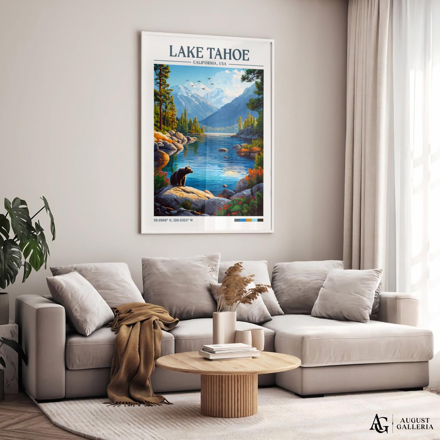Lake Tahoe Retro Travel Print
