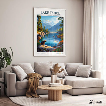 Lake Tahoe Retro Travel Print