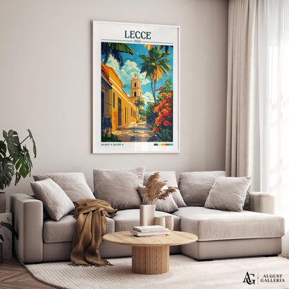 Lecce Italy Retro Travel Print