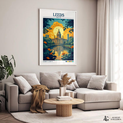 Leeds England Retro Travel Print