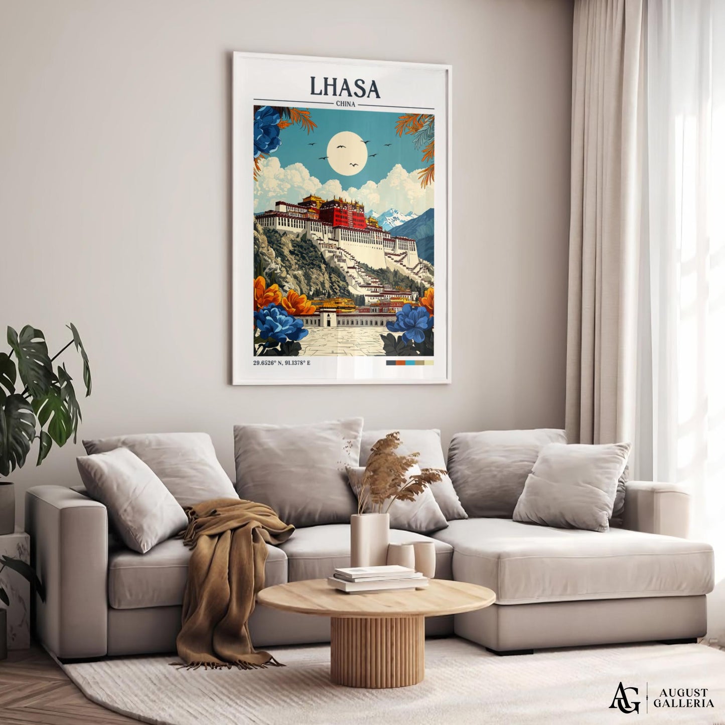 Lhasa China Retro Travel Print