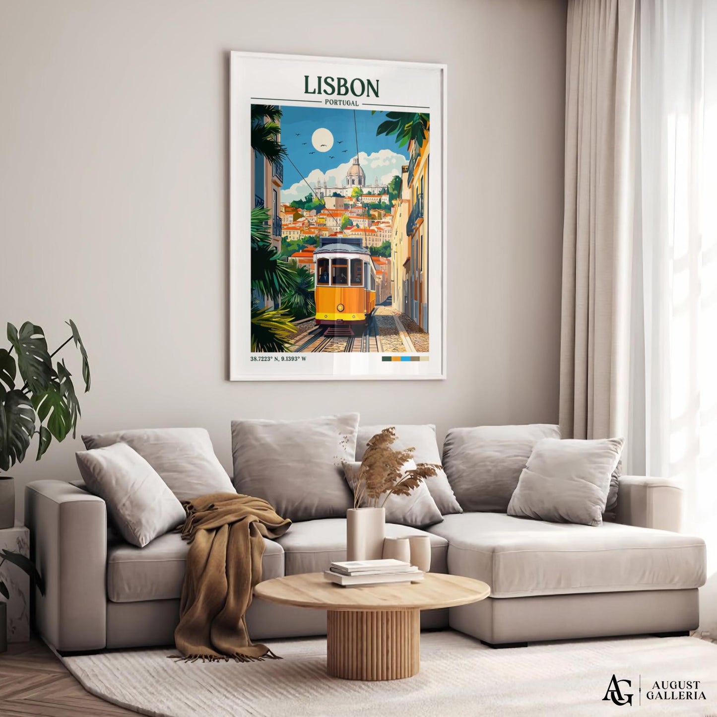 Lisbon Portugal Retro Travel Print
