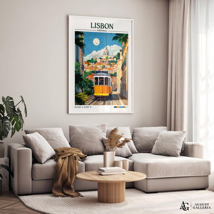 Lisbon Portugal Retro Travel Print